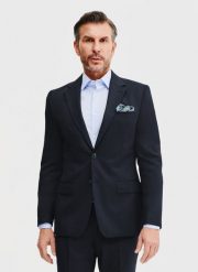 PAKO LORENTE – Marynarka garniturowa w kolorze granatowym. Garnitury męskie Pako Lorente, m, bez wzorów, z poliesteru, biznesowe. Za 1,299.99 zł.