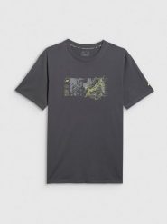 4F T-shirt regular z nadrukiem męski - szary S. Szare t-shirty męskie 4F, m, bez wzorów, z bawełny, bez kołnierzyka, bez ramiączek. Za 69.99 zł.
