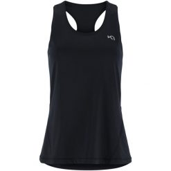 Damski tank top Kari Traa Nora 2.0. Czarne topy damskie Kari Traa, bez wzorów, sportowe, bez kołnierzyka, bez ramiączek. Za 185.50 zł.