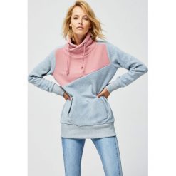 Bluza polarowa. Szare bluzy damskie MOODO, s, bez wzorów, z polaru, casualowe, bez ramiączek, bez kaptura. Za 49.99 zł.