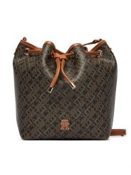 Tommy Hilfiger Torebka Th Monoplay Bucket Le AW0AW18847 Czarny. Czarne torebki do ręki damskie Tommy Hilfiger, bez wzorów, ze skóry, bez dodatków. Za 699.99 zł.