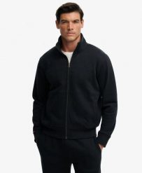 Superdry Essential Logo Track Top – luźna bluza z bawełną i recyklowanym. Niebieskie bluzy damskie Superdry, xl, bez wzorów, z bawełny, bez ramiączek, bez kaptura. Za 326.10 zł.