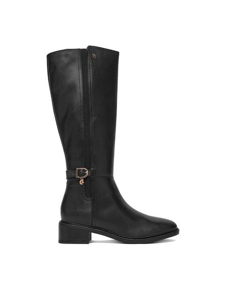 MEXX Kozaki CEO-MX/045C-WI44 Czarny. Czarne kozaki damskie Mexx, bez wzorów, ze skóry, bez obcasa, na płaskiej podeszwie, bez zapięcia. Za 599.99 zł.