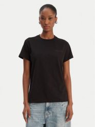 Patrizia Pepe T-Shirt 8M1543/J111-K103 Czarny Regular Fit. Czarne t-shirty damskie Patrizia Pepe, m, bez wzorów, z bawełny, bez kołnierzyka, bez ramiączek. Za 449.99 zł.