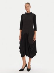 Joseph Ribkoff Sukienka codzienna 253085 Czarny Slim Fit. Czarne sukienki damskie Joseph Ribkoff, na co dzień, bez wzorów, z syntetyku, bez kołnierzyka, bez ramiączek, proste. Za 999.99 zł.