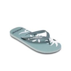 Klapki dla Mężczyzn MOLOKAI SCREEN. Zielone klapki męskie Quiksilver, bez wzorów, z gumy, bez zapięcia. Za 99.99 zł.