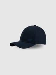 4F Czapka z daszkiem snapback uniseks - granatowa S/M (58cm). Niebieskie czapki damskie 4F, bez wzorów, z bawełny, klasyczne. Za 59.99 zł.