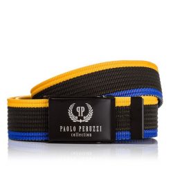 Pasek męski parciany 115cm Paolo Peruzzi czarny PW-07. Czarne paski męskie Paolo Peruzzi, z materiału. Za 34.99 zł.