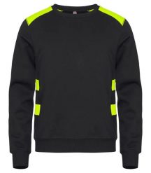 Clique Bluza Ambition Roundneck unisex zwiększona widoczność – Visib Yellow. Żółte bluzy damskie CLIQUE, s, bez wzorów, z bawełny, bez ramiączek, bez kaptura. Za 172.75 zł.