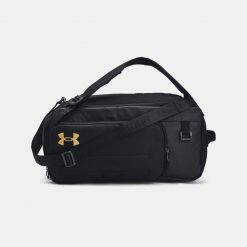 Torba sportowa UNDER ARMOUR Contain Duo Small Backpack Duffle wodoodporna. Czarne torby sportowe męskie Under Armour, bez wzorów. Za 262.49 zł.