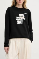 KARL LAGERFELD Czarna damska bluza Ikon Duo, Rozmiar L. Czarne bluzy damskie KARL LAGERFELD, l, bez wzorów, z bawełny, bez ramiączek, bez kaptura. W wyprzedaży za 569.99 zł.