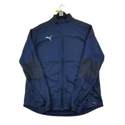 Second life - Męska kurtka przeciwdeszczowa granatowa - Stan dobry. Niebieskie kurtki sportowe męskie Puma, m, bez wzorów, bez kaptura. Za 97.25 zł.