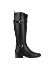 Clara Barson Kozaki WYL4016-2 Czarny. Czarne kozaki damskie Clara Barson, bez wzorów, z materiału, bez obcasa, na płaskiej podeszwie, bez zapięcia. Za 199.99 zł.