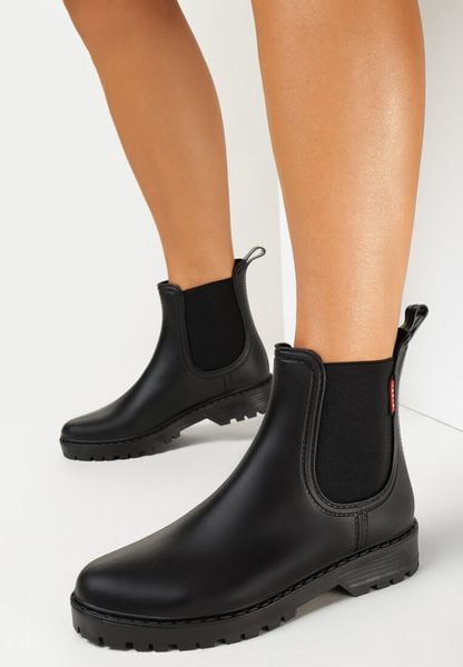 Czarne Kalosze Sztyblety z Elastycznymi Wstawkami Asmo. Czarne kalosze damskie Born2be, bez wzorów, z jeansu, bez zapięcia. Za 69.99 zł.