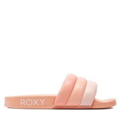 Klapki Roxy. Brązowe klapki damskie Roxy, bez wzorów, sportowe, bez obcasa, bez zapięcia. Za 119.99 zł.