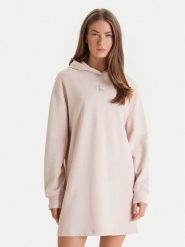 Calvin Klein Jeans Sukienka dzianinowa Monologo LV047D229G Beżowy Regular Fit. Brązowe sukienki damskie Calvin Klein Jeans, xl, bez wzorów, z bawełny, bez kołnierzyka, bez ramiączek. Za 529.99 zł.