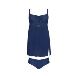 Strój kąpielowy plażowy damski tankini Self Tankini Fashion. Niebieskie stroje kąpielowe damskie SELF HEAT, bez wzorów. Za 189.99 zł.