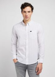 LEE MĘSKA KOSZULA LEE BUTTON DOWN OLIVE GROVE 112349958 L880045022. Zielone koszule męskie Lee, l, bez wzorów, bez kołnierzyka, bez ramiączek. Za 179.99 zł.