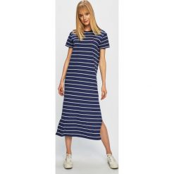 Polo Ralph Lauren - Sukienka. Niebieskie sukienki damskie Polo Ralph Lauren, na co dzień, s, bez wzorów, z bawełny, casualowe, bez kołnierzyka, bez ramiączek, midi, proste. W wyprzedaży za 449.90 zł.