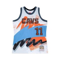 Koszulka NBA Cleveland Cavaliers Zydrunas Ilgauskas Hyper Hoops 1997/98. Białe bluzki damskie Mitchell & Ness, bez wzorów, sportowe, bez kołnierzyka, bez ramiączek. Za 616.50 zł.