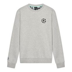 Champions League lifestyle bluza. Szare bluzy damskie CHAMPIONS LEAGUE, bez wzorów, z bawełny, sportowe, bez ramiączek, bez kaptura. Za 199.99 zł.