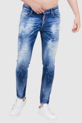 DSQUARED2 Niebieskie jeansy męskie super twinky jean. Niebieskie jeansy męskie Dsquared2, z jeansu. W wyprzedaży za 1,999.99 zł.