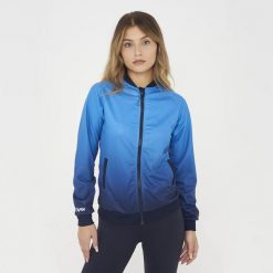 Kurtka do biegania damska BLAS niebieska. Niebieskie kurtki sportowe damskie ELPLAYER, xs, bez wzorów, z materiału, bez ramiączek, bez kaptura, do biegania. Za 80.00 zł.