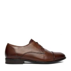 Półbuty Lasocki. Brązowe buty wizytowe męskie Lasocki, bez wzorów, bez obcasa, bez zapięcia. Za 229.99 zł.