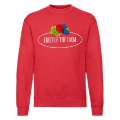 Męska Bluza Z Nadrukiem Logo W Stylu Vintage. Czerwone bluzy męskie fruit of the loom, m, bez wzorów, vintage, bez ramiączek, bez kaptura. Za 80.99 zł.