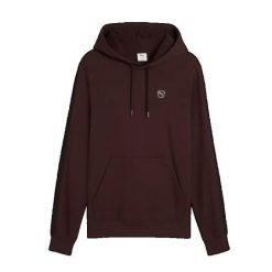 Kurtka z kapturem z haftowanym odznaką Puma. Brązowe kurtki męskie Puma, l, z aplikacjami, z bawełny, z kapturem. Za 270.00 zł.