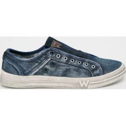 Wrangler - Tenisówki. Niebieskie trampki męskie Wrangler, bez wzorów, z gumy, bez zapięcia. W wyprzedaży za 179.90 zł.