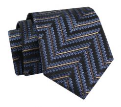 Krawat - ALTIES - Granat, Wzór Geometryczny. Niebieskie krawaty i muchy Alties, bez wzorów, z tkaniny, eleganckie. Za 49.00 zł.