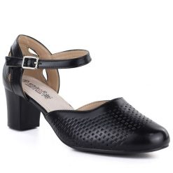 Czółenka damskie sandały z paskiem czarne Unisoft 9941. Czarne sandały damskie Unisoft, bez wzorów, ze skóry ekologicznej, bez obcasa, bez zapięcia. Za 139.99 zł.