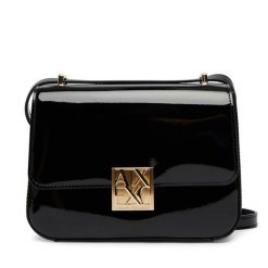 Torebka Armani Exchange. Czarne listonoszki damskie Armani Exchange, bez wzorów, bez dodatków. Za 599.99 zł.