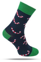 Tematyczne Skarpetki Bawełniane - Świąteczny Lizak. Niebieskie skarpety męskie His Story, bez wzorów, z bawełny. Za 34.99 zł.