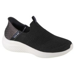 Buty sportowe Sneakersy damskie, Skechers Ultra Flex 3.0 Smooth Step Slip-ins. Czarne obuwie sportowe damskie Skechers, bez wzorów, z materiału, bez zapięcia, trekkingowe, Skechers Sport. Za 339.99 zł.