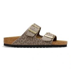 BIRKENSTOCK Arizona SYN Leo Gray Taupe Klapki damskie. Szare klapki damskie Birkenstock, na lato, bez wzorów, eleganckie, bez obcasa, bez zapięcia. Za 399.99 zł.