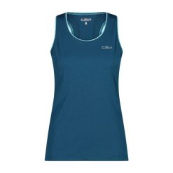 Damski tank top CMP. Zielone topy damskie CMP, bez wzorów, eleganckie, bez kołnierzyka, bez ramiączek. W wyprzedaży za 90.95 zł.