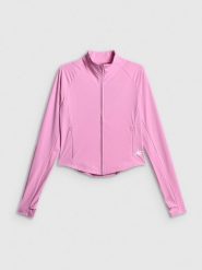 4F Bluza treningowa slim szybkoschnąca damska - różowa M. Czerwone bluzy damskie 4F, m, bez wzorów, ze skóry, biznesowe, bez ramiączek, bez kaptura. Za 199.99 zł.