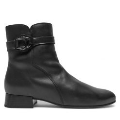 Botki Gabor. Czarne botki damskie Gabor, bez wzorów, bez obcasa, na płaskiej podeszwie, bez zapięcia. Za 659.99 zł.