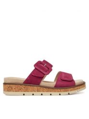Caprice Klapki 9-27206-44 Różowy. Czerwone klapki damskie Caprice, bez wzorów, ze skóry, bez obcasa, bez zapięcia. Za 229.99 zł.