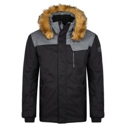 Męska kurtka zimowa Kilpi ALPHA-M. Czarne kurtki męskie Kilpi, na zimę, m, z aplikacjami, z bawełny, eleganckie, z kapturem. Za 386.00 zł.