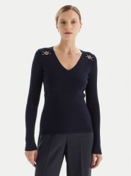 Fracomina Sweter FR25WT7025K43301 Granatowy Slim Fit. Niebieskie swetry nierozpinane damskie Fracomina, l, bez wzorów, z wiskozy, bez kołnierzyka, bez ramiączek. Za 499.99 zł.