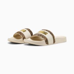 Puma Klapki Leadcat 2.0 Animal Flair 40288001. Brązowe klapki damskie Puma, bez wzorów, bez obcasa, bez zapięcia. Za 100.99 zł.