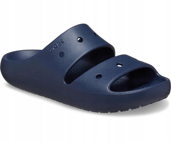 Klapki Dla Dorosłych Crocs Classic V2 Sandal. Niebieskie klapki damskie Crocs, bez wzorów, z materiału, bez obcasa, bez zapięcia. Za 135.99 zł.