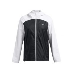 Damska kurtka wodoodporna Under Armour Cloudstrike. Białe kurtki sportowe damskie Under Armour, bez wzorów, bez ramiączek, bez kaptura, do biegania. Za 510.50 zł.