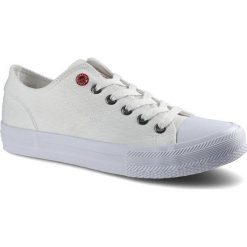 Białe Trampki Cross Jeans Damskie Stylowe Buty. Białe obuwie sportowe damskie Cross Jeans, na wiosnę, z aplikacjami, z jeansu, bez zapięcia. Za 99.99 zł.