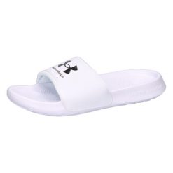 Klapki damskie Under Armour Ignite Select. Białe klapki damskie Under Armour, bez wzorów, z materiału, sportowe, bez obcasa, bez zapięcia. Za 179.50 zł.