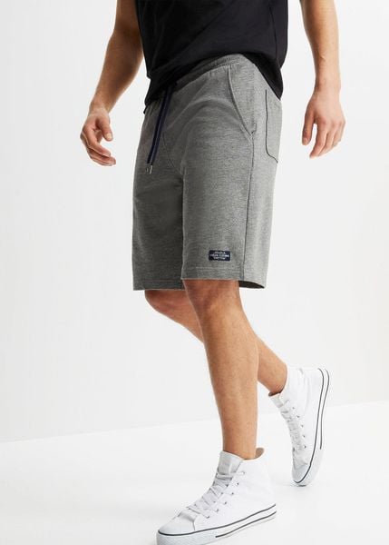 Bermudy dresowe (2 pary). Niebieskie spodnie sportowe męskie bonprix, m, bez wzorów, z dresówki. Za 127.99 zł.