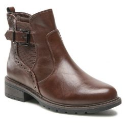 Botki Clara Barson. Brązowe botki damskie Clara Barson, bez wzorów, bez obcasa, na płaskiej podeszwie, bez zapięcia. Za 74.99 zł.